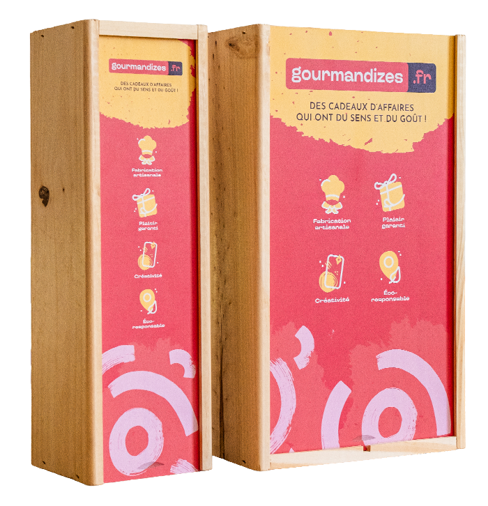 Coffrets bois 1 et 2 bouteilles personnalisés
