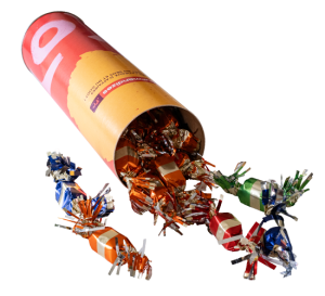 Papillotes chocolats dans tube personnalisé, Chocolaterie de Marlieu