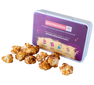 Rochers coco, packaging boîte métal rectangle personnalisée, Maison Louvat